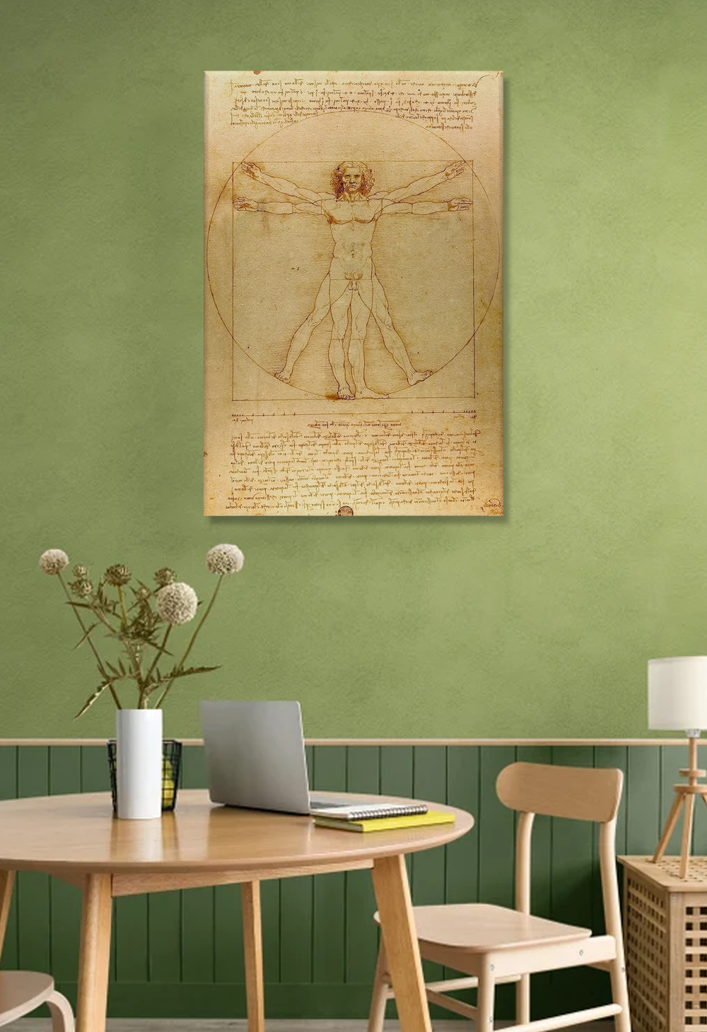 Vitruvian Man by Leonardo Da Vinci Gallery Wrapped Canvas Print