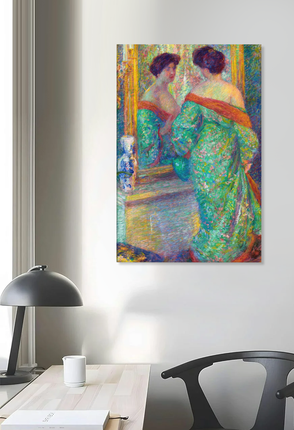 Lady Reflected in Mirror Art By Carl Newman Canvas Print