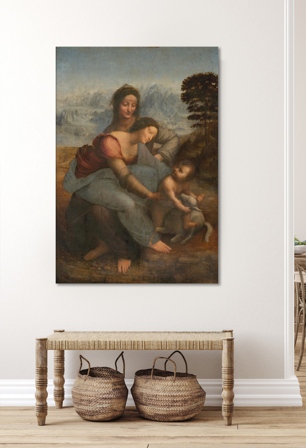 The Virgin and Child with St. Anne Art By Leonardo da Vinci Canvas Print