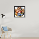 Tondo Doni(The Holy Family) by Michelangelo Framed Canvas Print