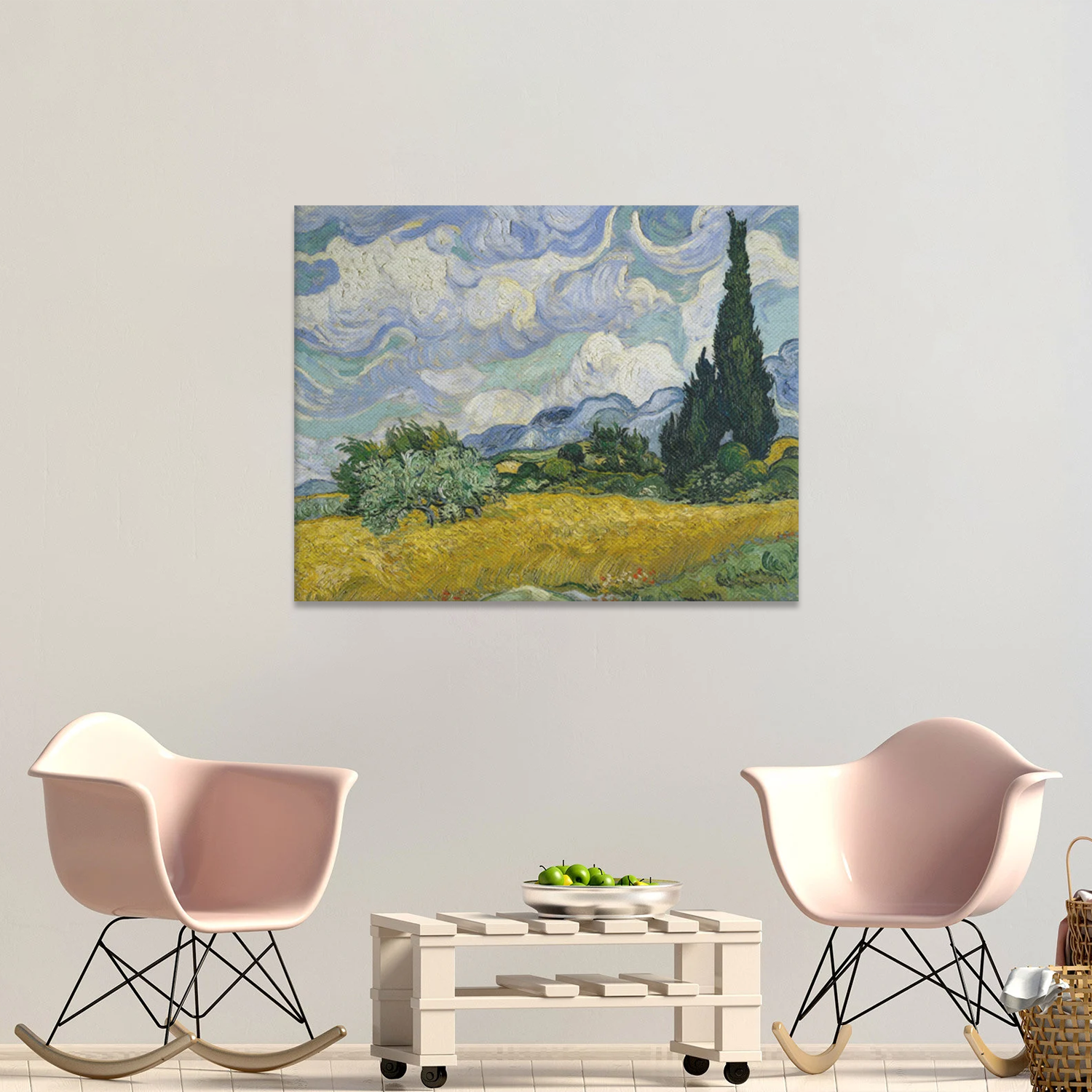 Wheat Field with Cypresses Art By Vincent van Gogh Gallery Wrap Canvas Print