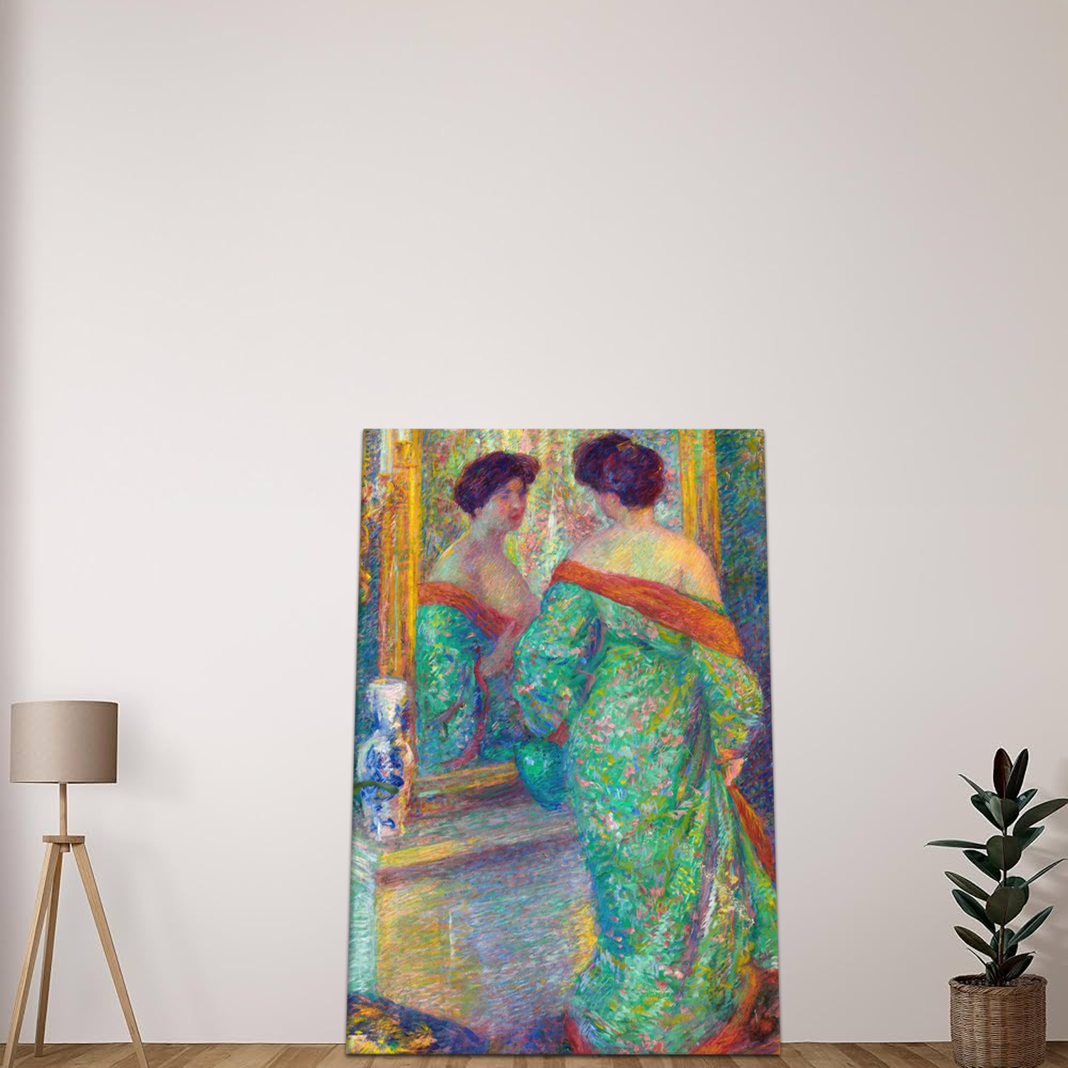 Lady Reflected in Mirror Art By Carl Newman Gallery Wrap Canvas Print