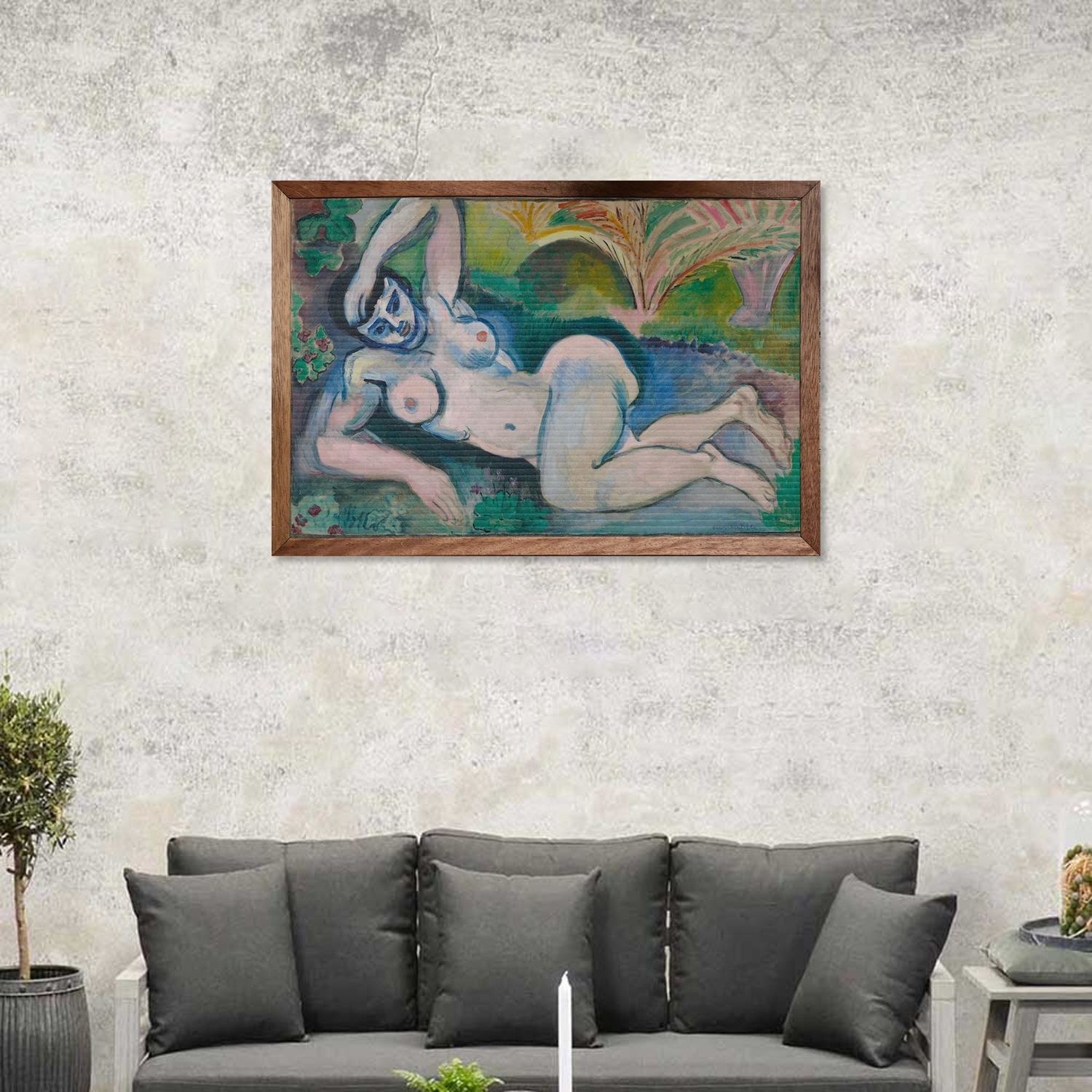 Blue Nude (Souvenir de Biskra) Canvas by Henri Matisse Gallery Wrapped Print With Framed