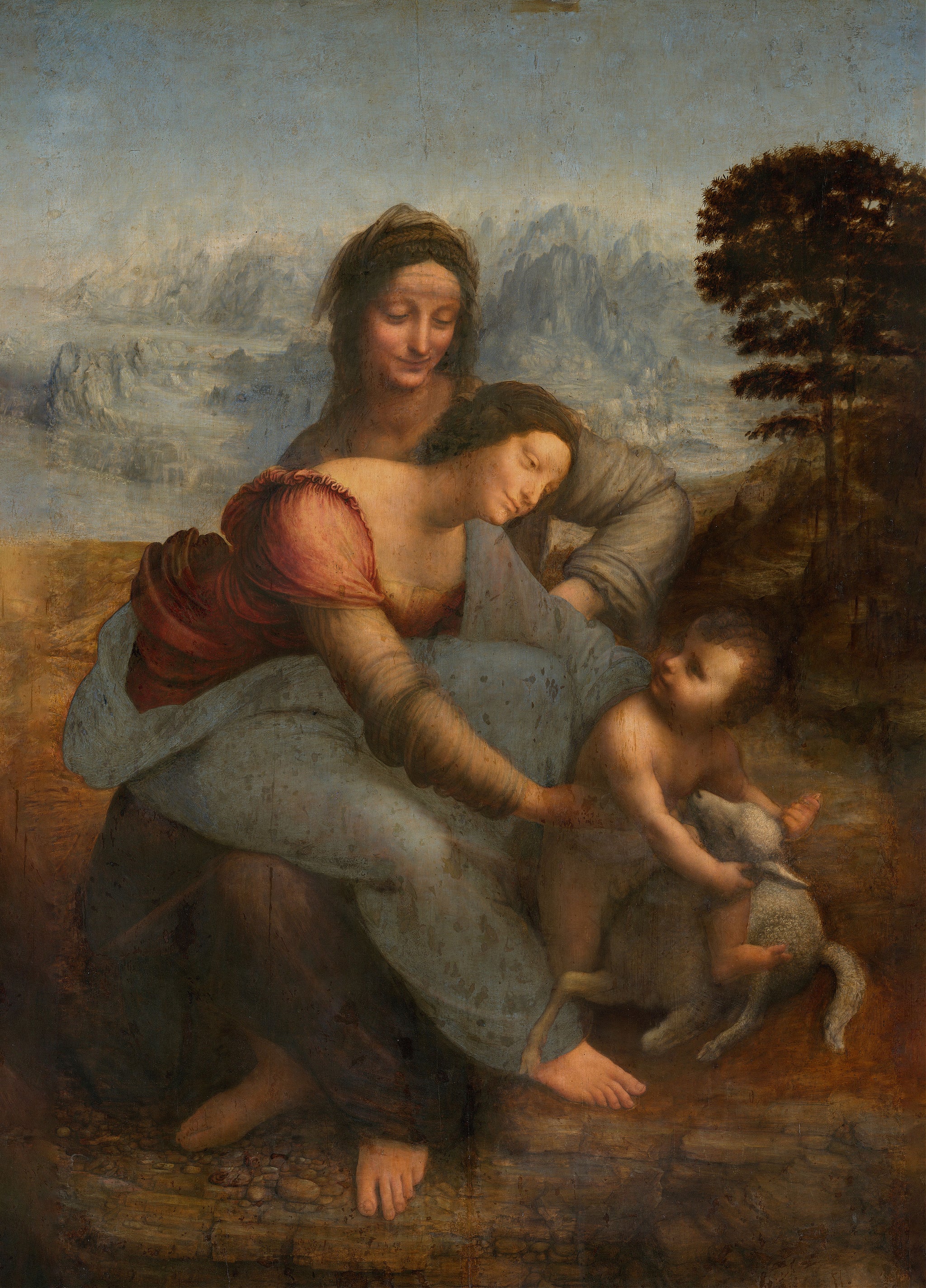 The Virgin and Child with St. Anne Art By Leonardo da Vinci Canvas Print