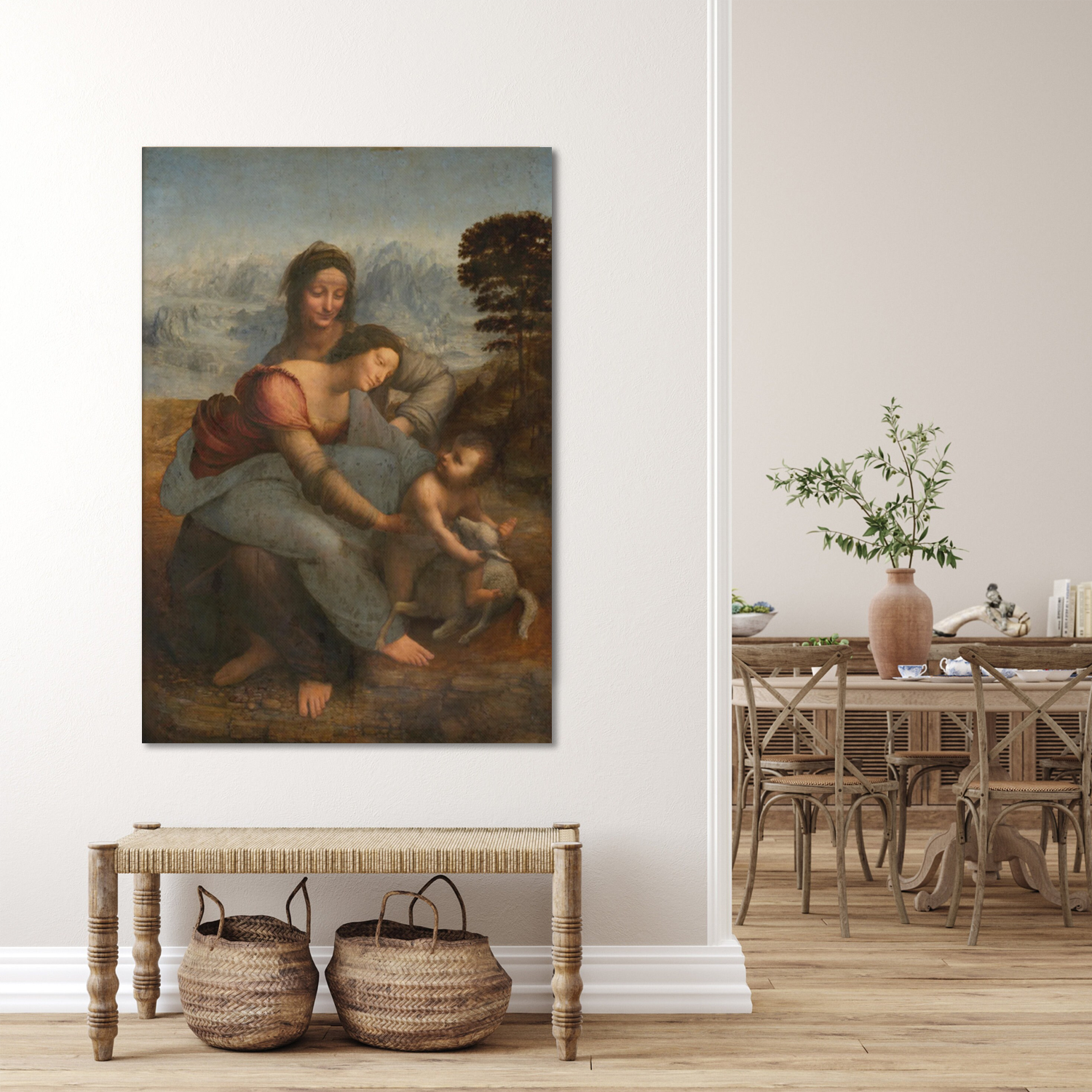 The Virgin and Child with St. Anne Art By Leonardo da Vinci Canvas Print