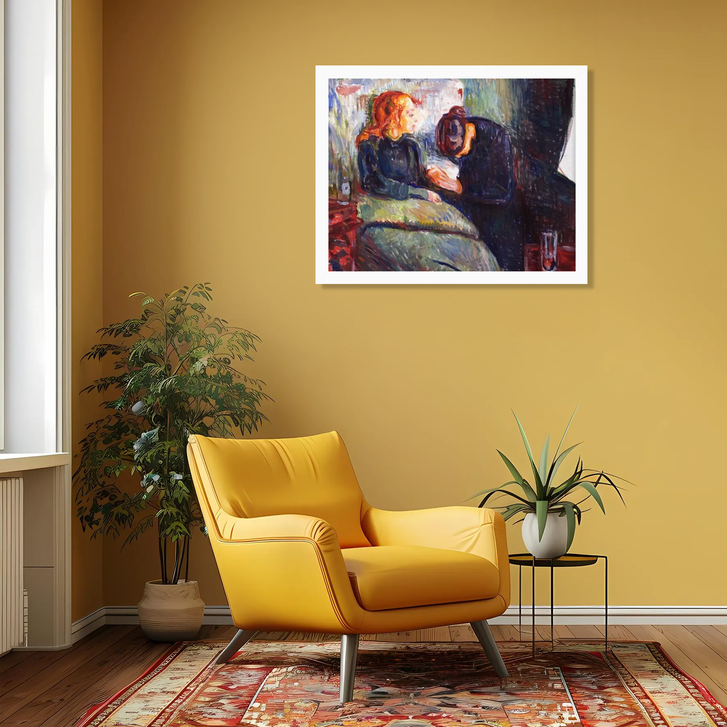 The Sick Child (Det syke barn) by Edvard Munch Framed Canvas Print