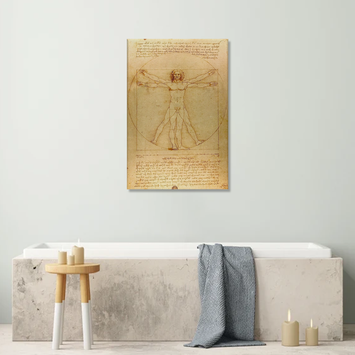 Vitruvian Man by Leonardo Da Vinci Gallery Wrapped Canvas Print