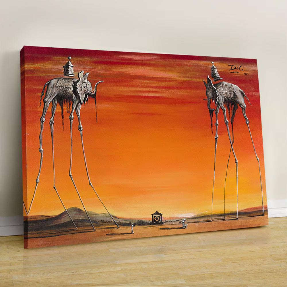  The Elephants Art by Salvador Dalí Gallery Wrapped & Framed Print