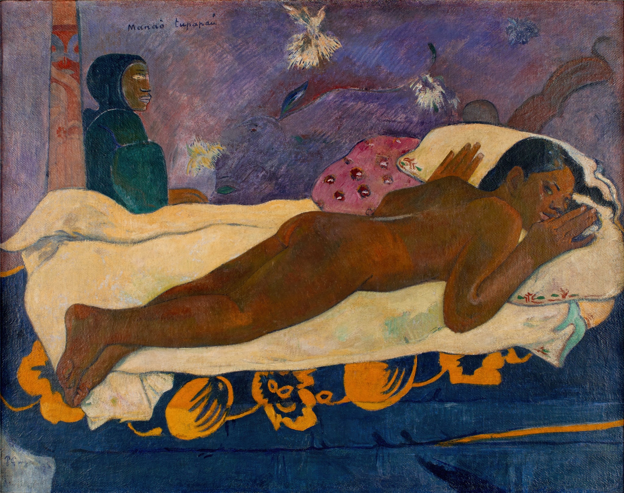 The Spirit of the Dead Watching (Manao Tupapau) by Paul Gauguin Framed Canvas Print