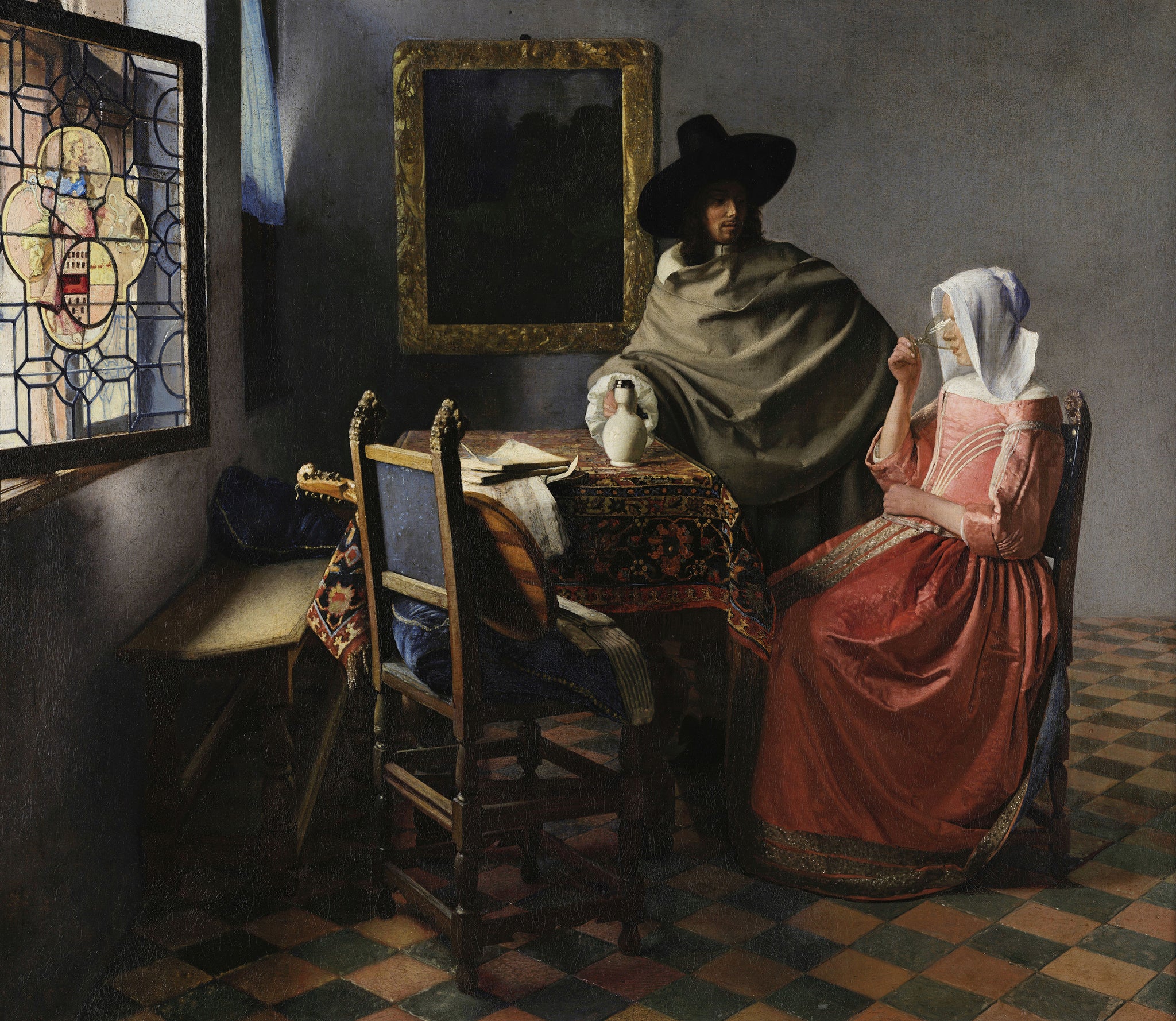 The Wine Glass Art By Johannes Vermeer Gallery Wrap Canvas Print