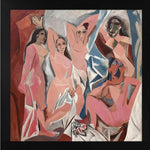 Lost Cabin Les Demoiselles D'Avignon 1907 by Pablo Picasso | Canvas Black Flat Frame | Fine Artwork Painting Reproduction | Framed Wall Art Decor Poster | Image: 16X16 Frame: 18X18