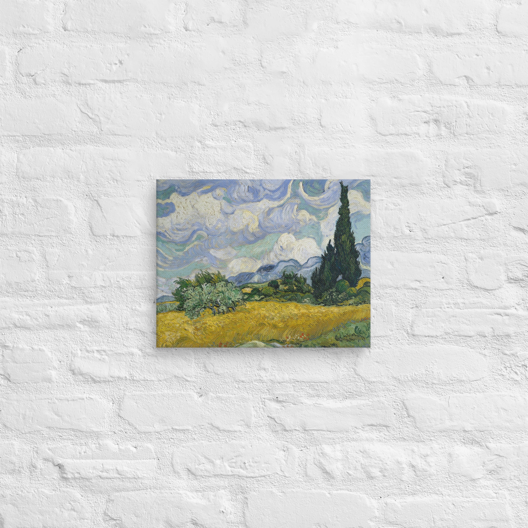 Wheat Field with Cypresses Art By Vincent van Gogh Canvas Print