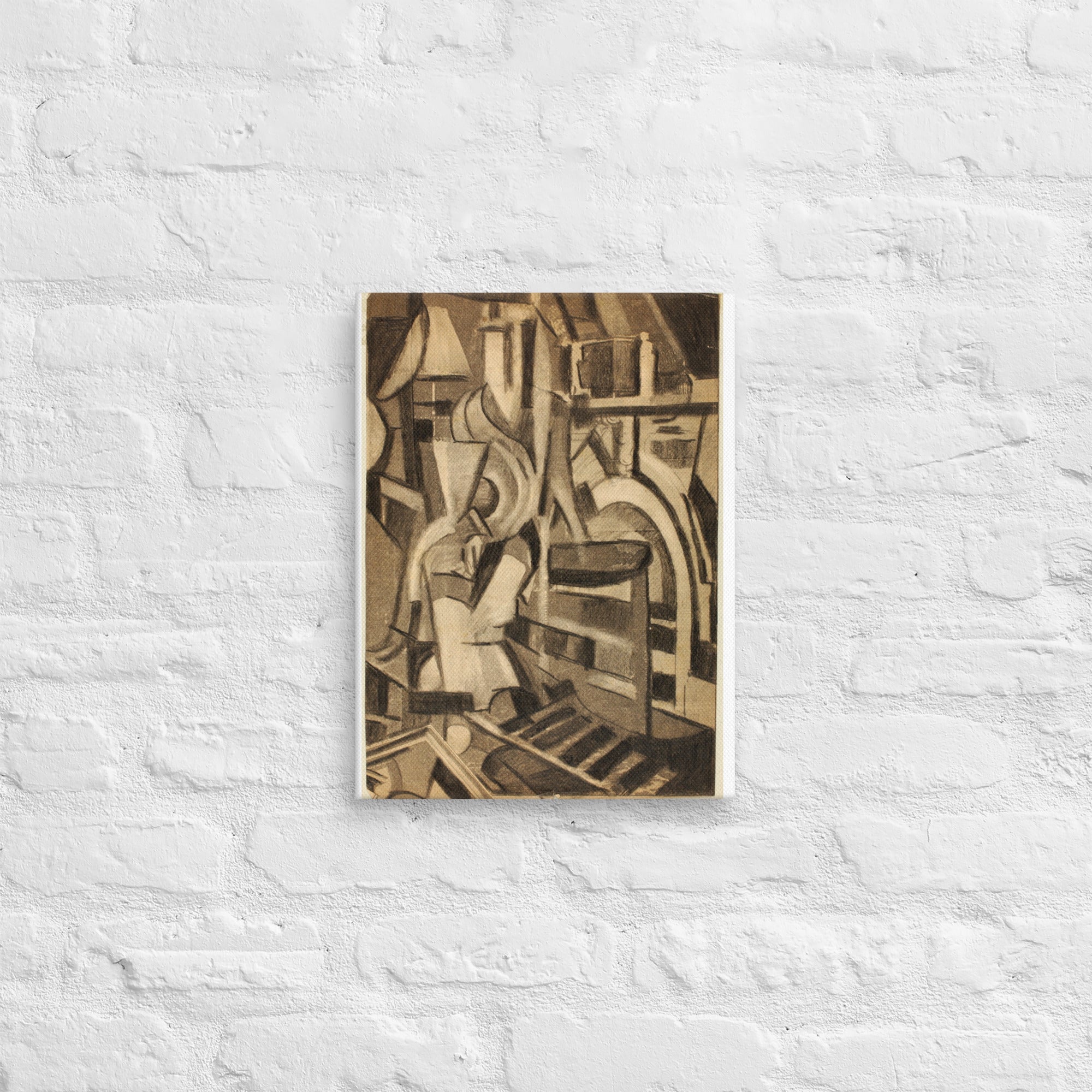 Abstract–Seated Figure by Carl Newman Canvas Print