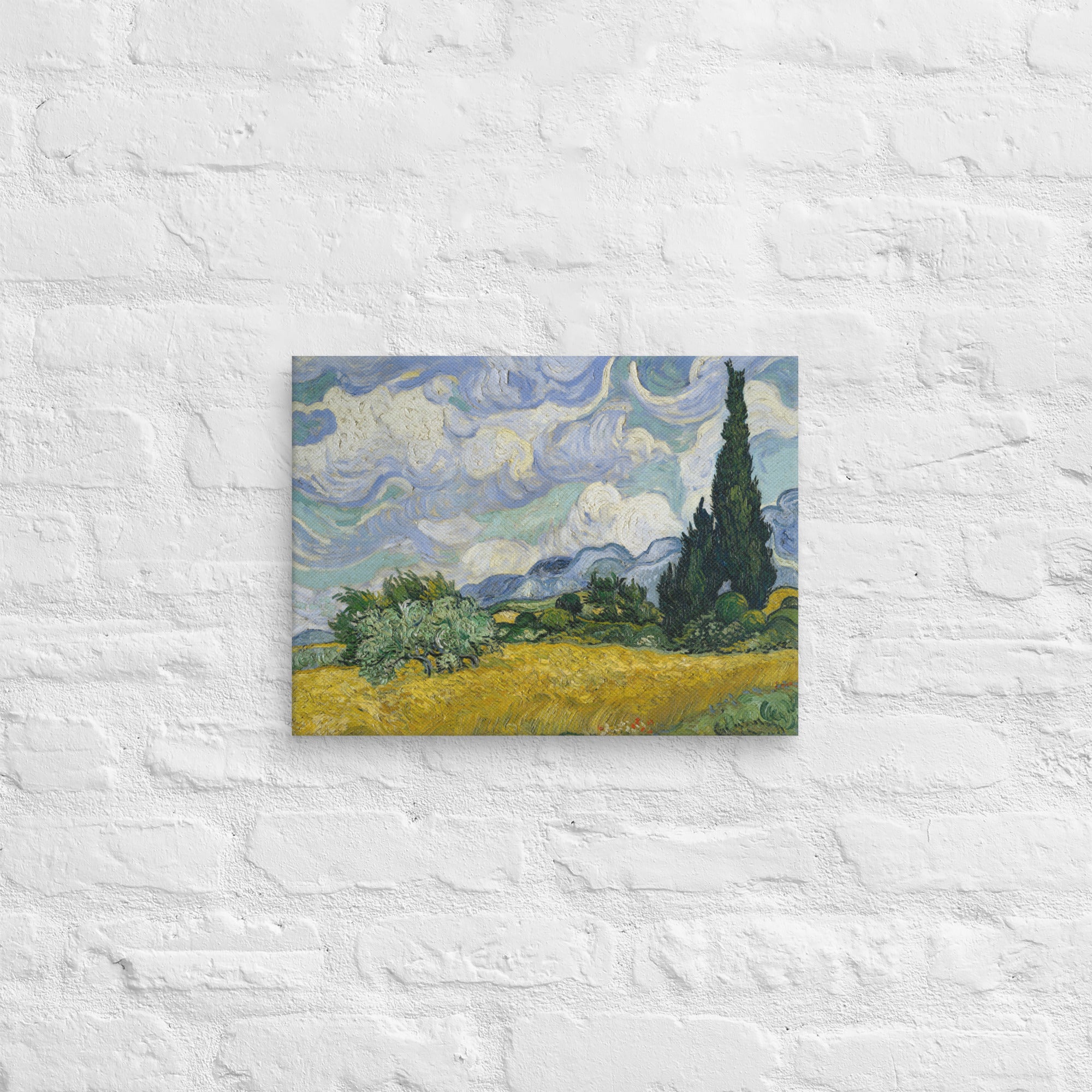 Wheat Field with Cypresses Art By Vincent van Gogh Canvas Print