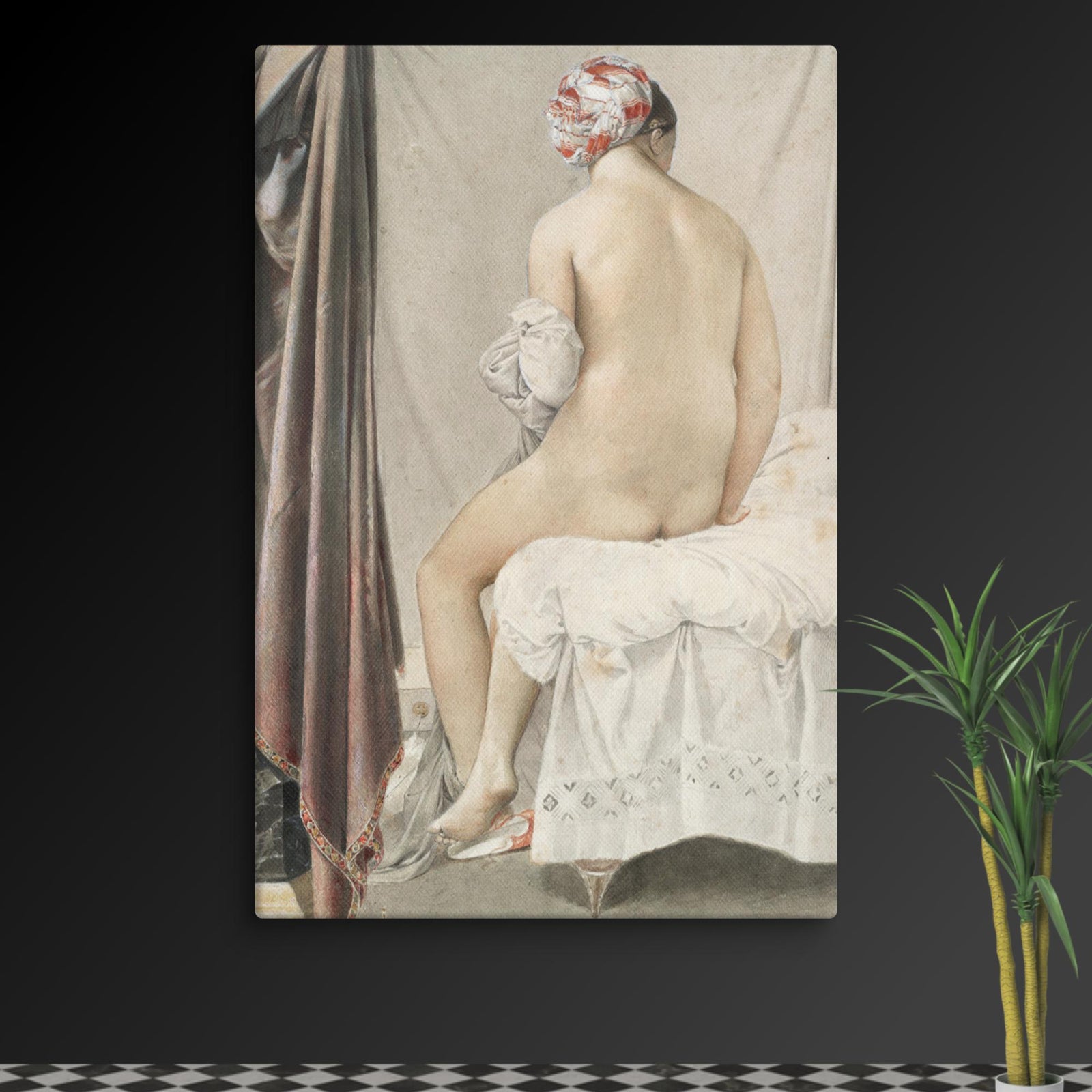 The Bather(The Valpinçon Bather) by Jean Auguste Dominique Ingres Canvas Print
