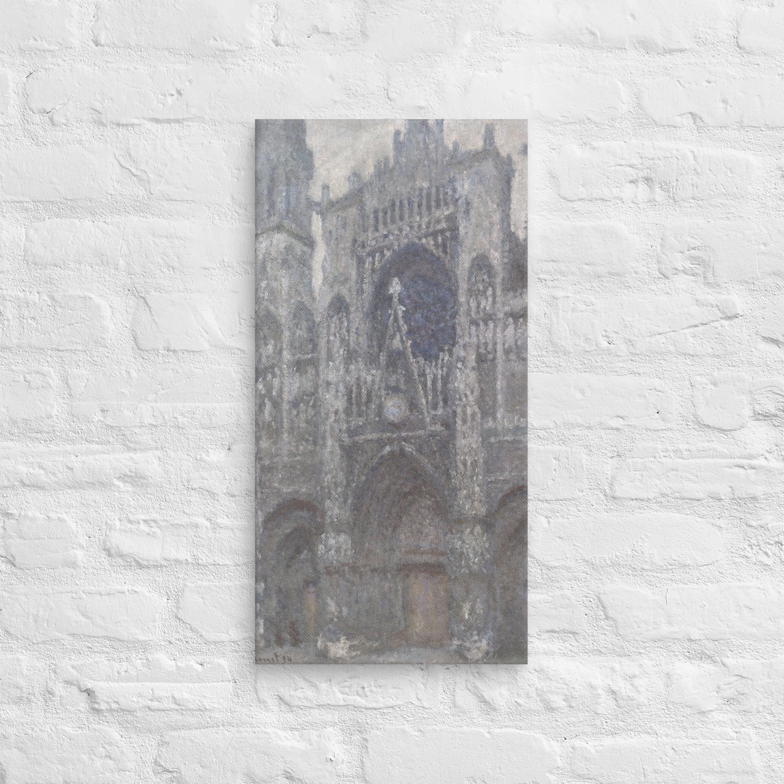 The Cathedral in Rouen. The portal, Grey Weather Art By Claude Monet 