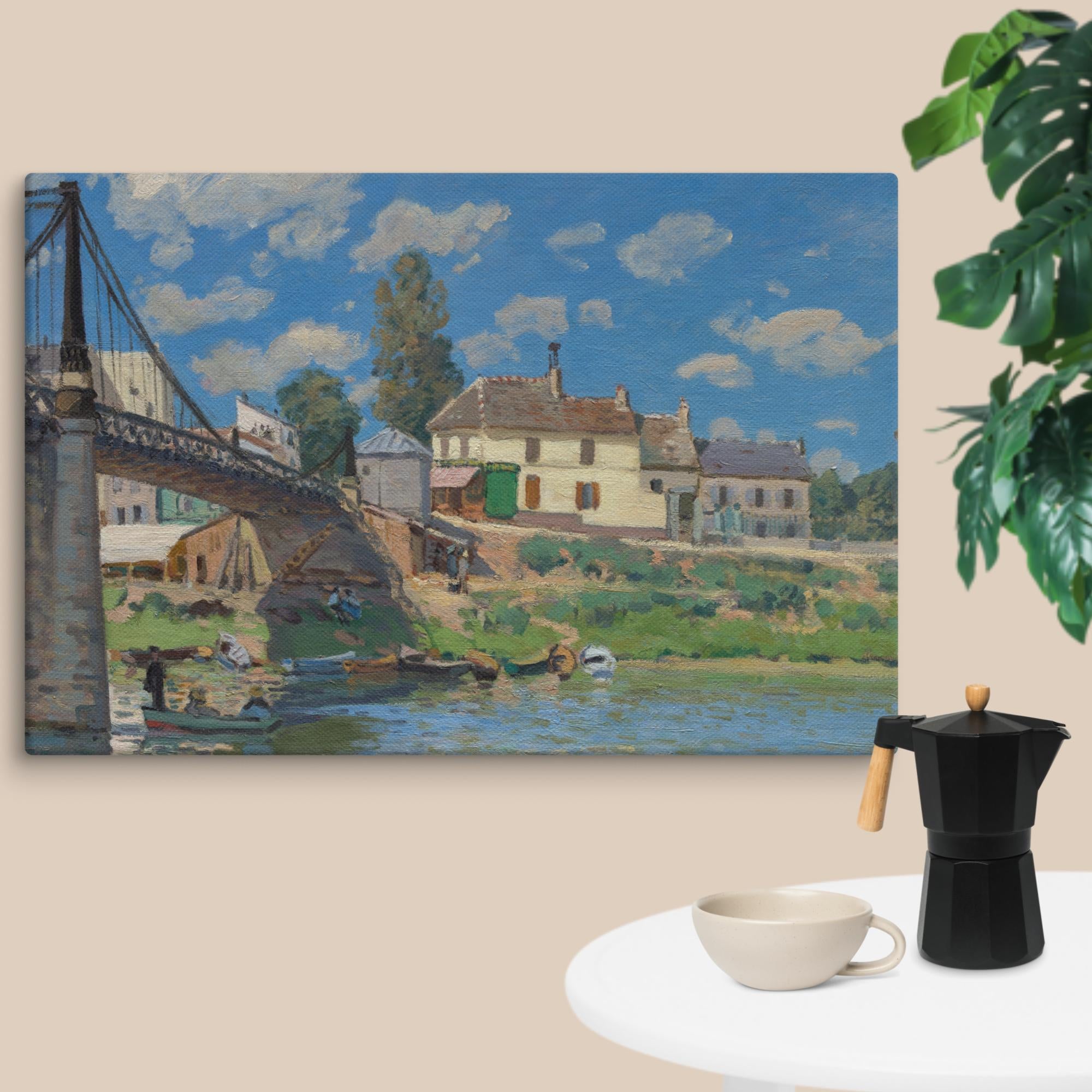 The Bridge at Villeneuve-la-Garenne by Alfred Sisley Canvas Print