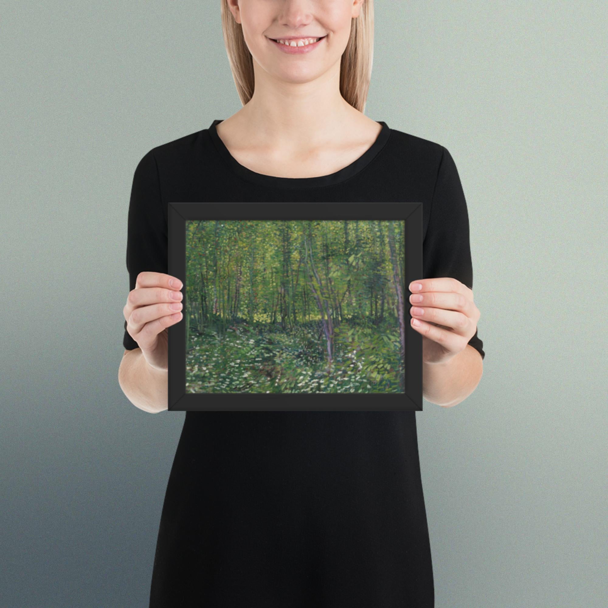 Trees and undergrowth by Vincent van Gogh Framed poster Print