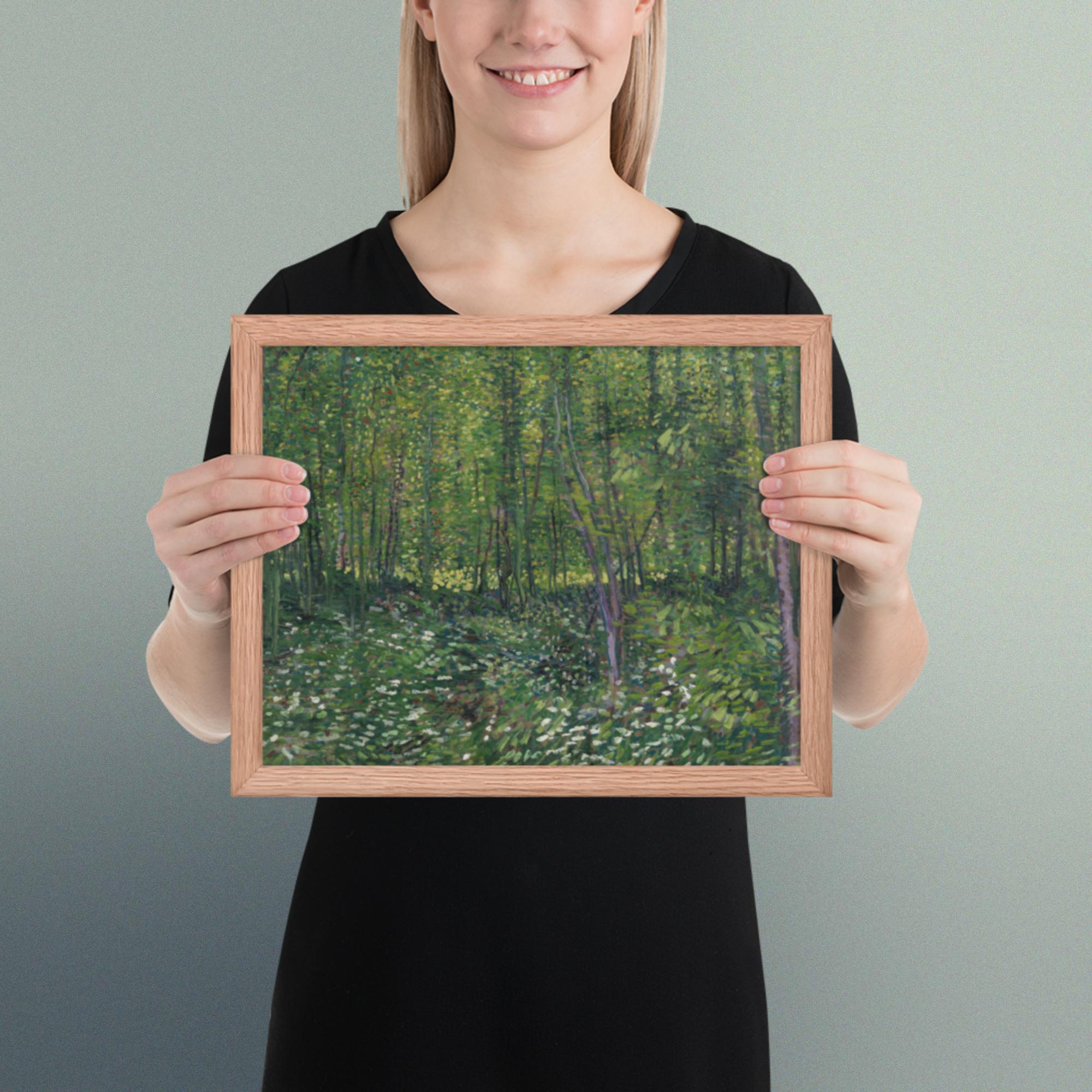 Trees and undergrowth by Vincent van Gogh Framed poster Print