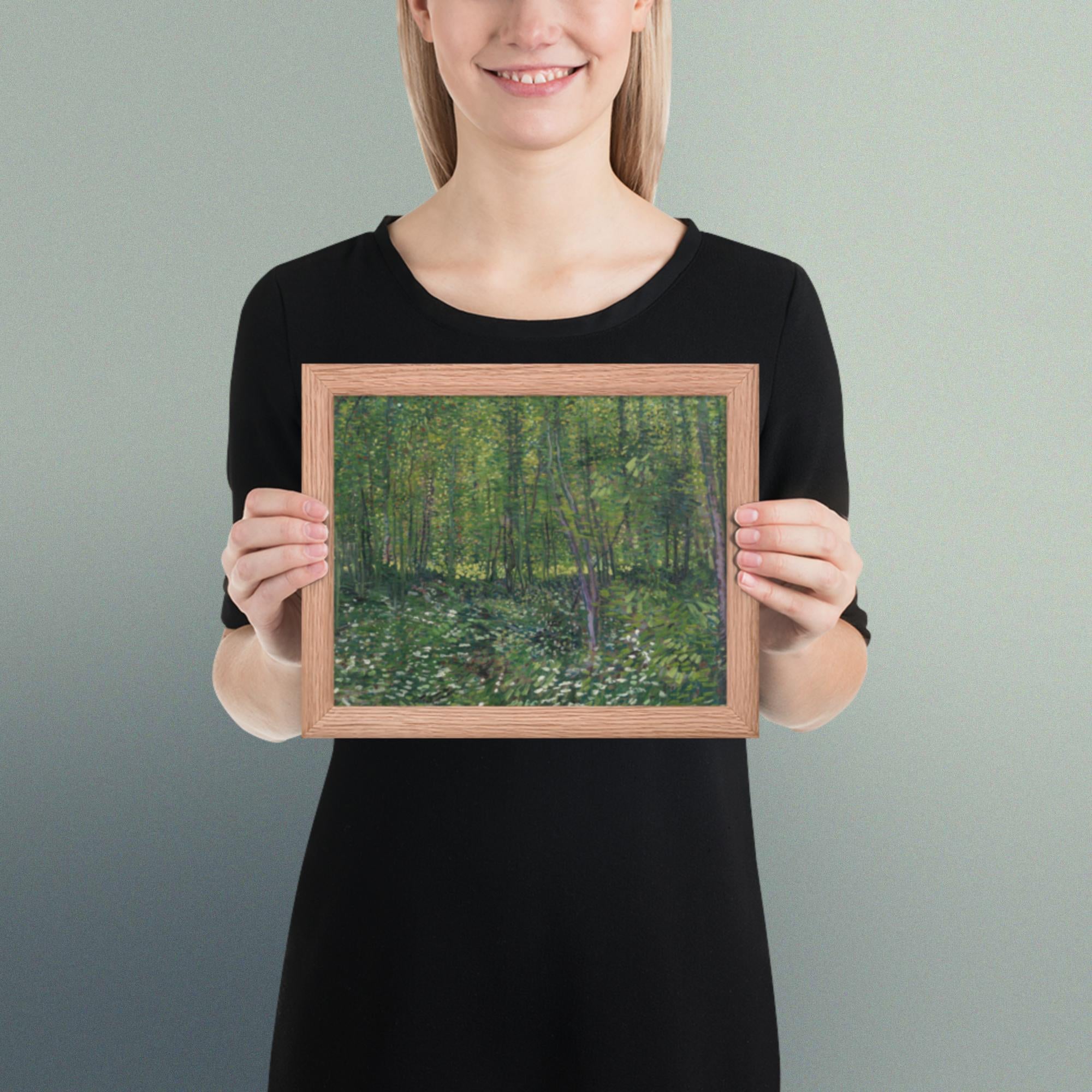 Trees and undergrowth by Vincent van Gogh Framed poster Print