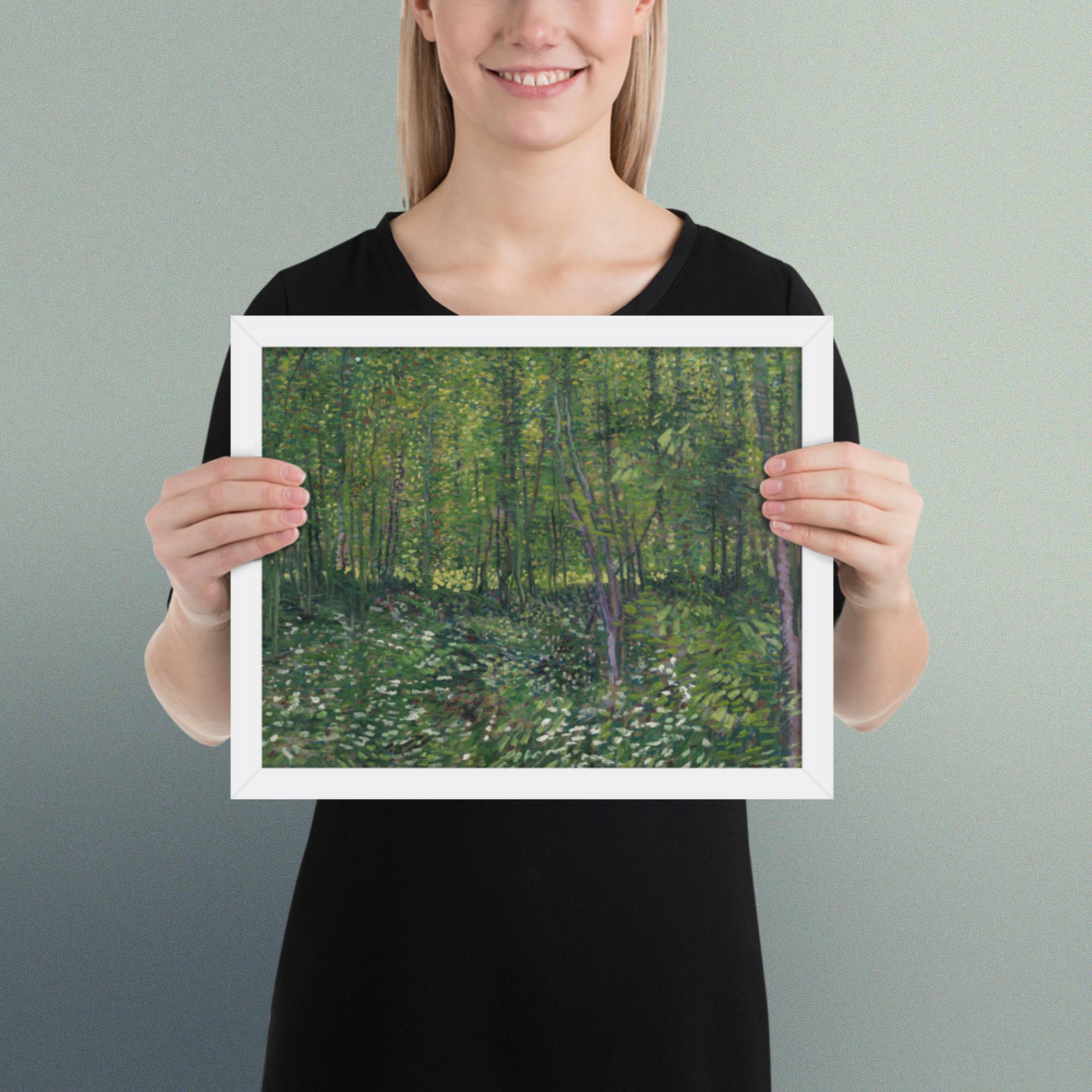 Trees and undergrowth by Vincent van Gogh Framed poster Print