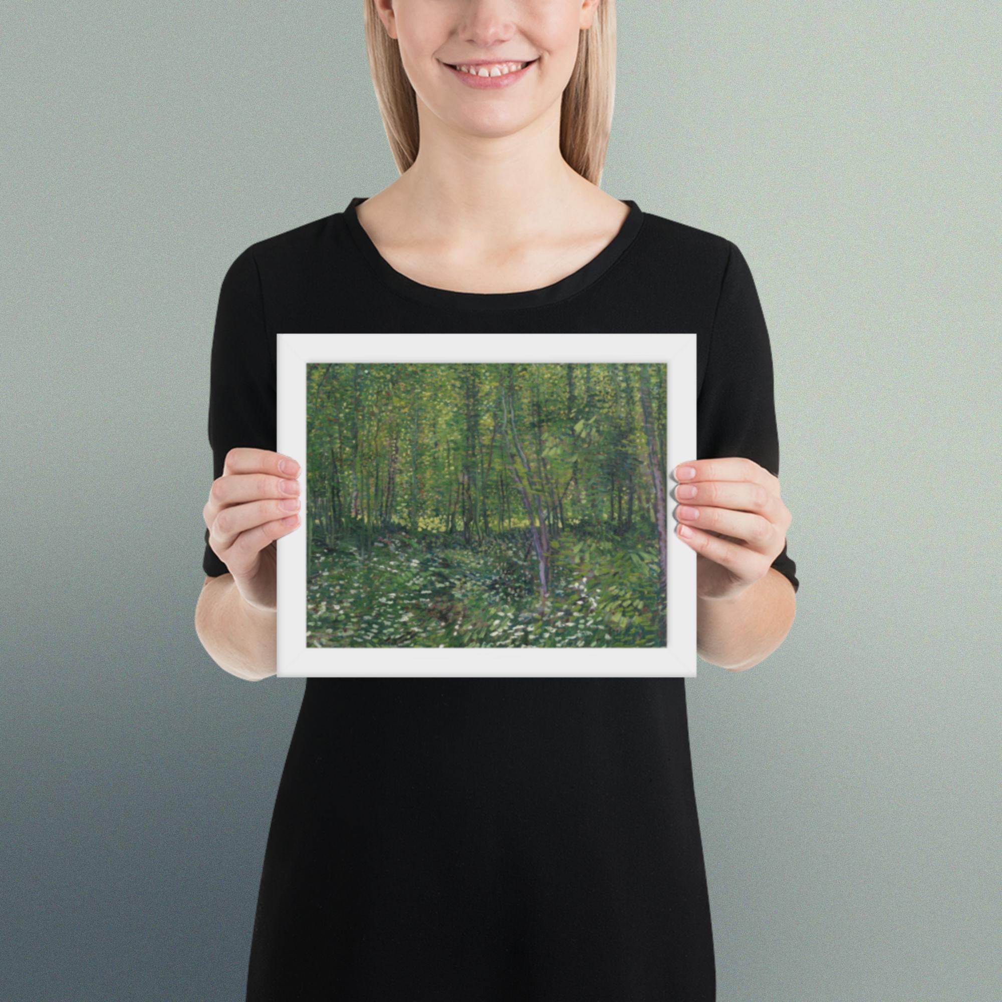 Trees and undergrowth by Vincent van Gogh Framed poster Print