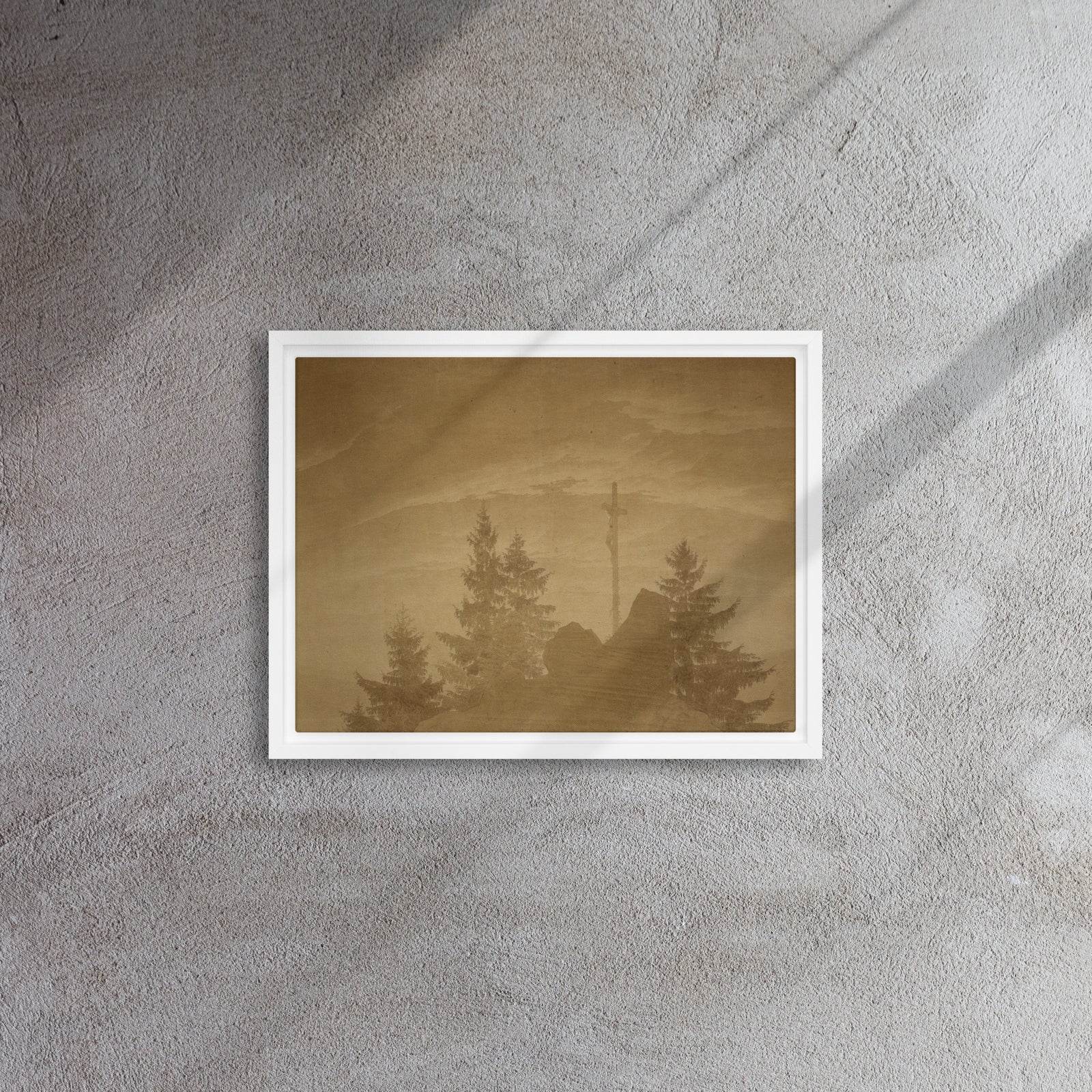 Cross in the Mountains (Tetschen Altar) by Caspar David Friedrich Framed Canvas Print