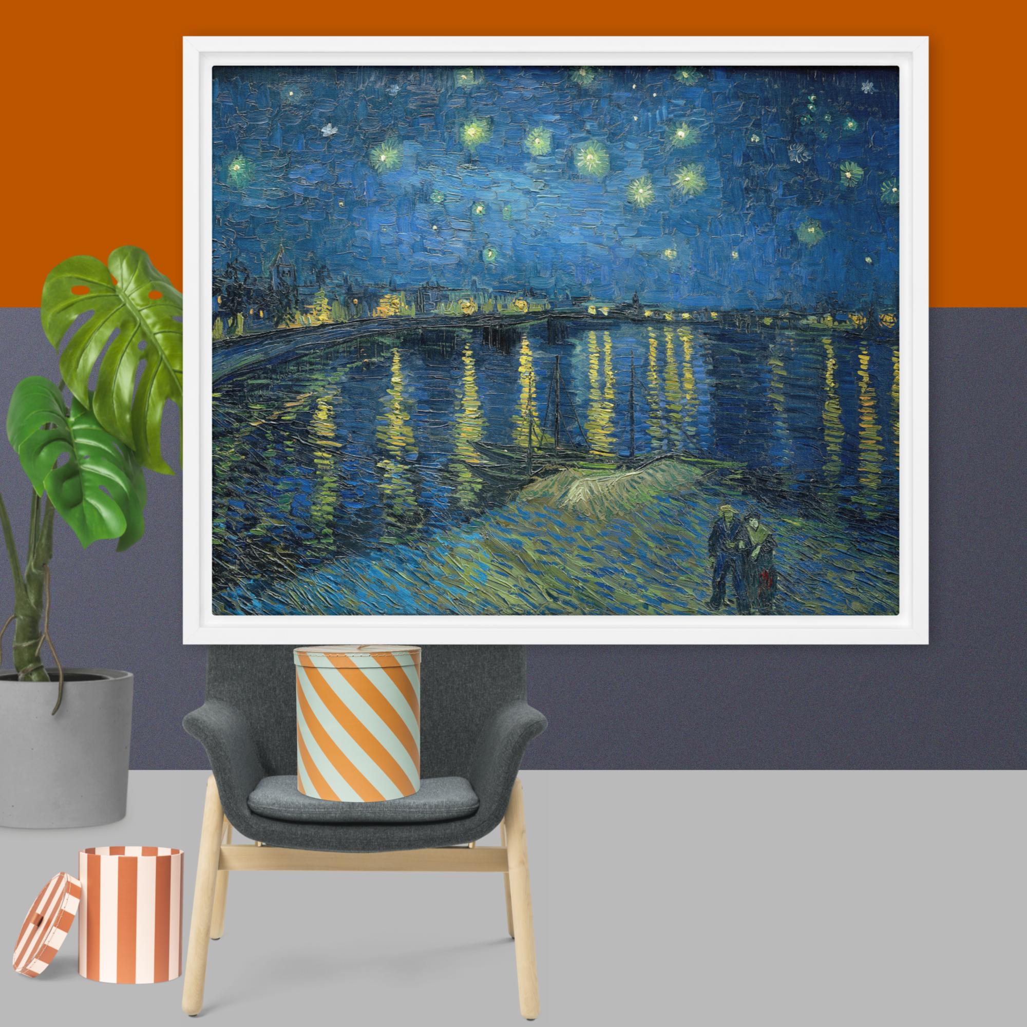 Starry Night Over the Rhone art by Vincent van Gogh Framed canvas print