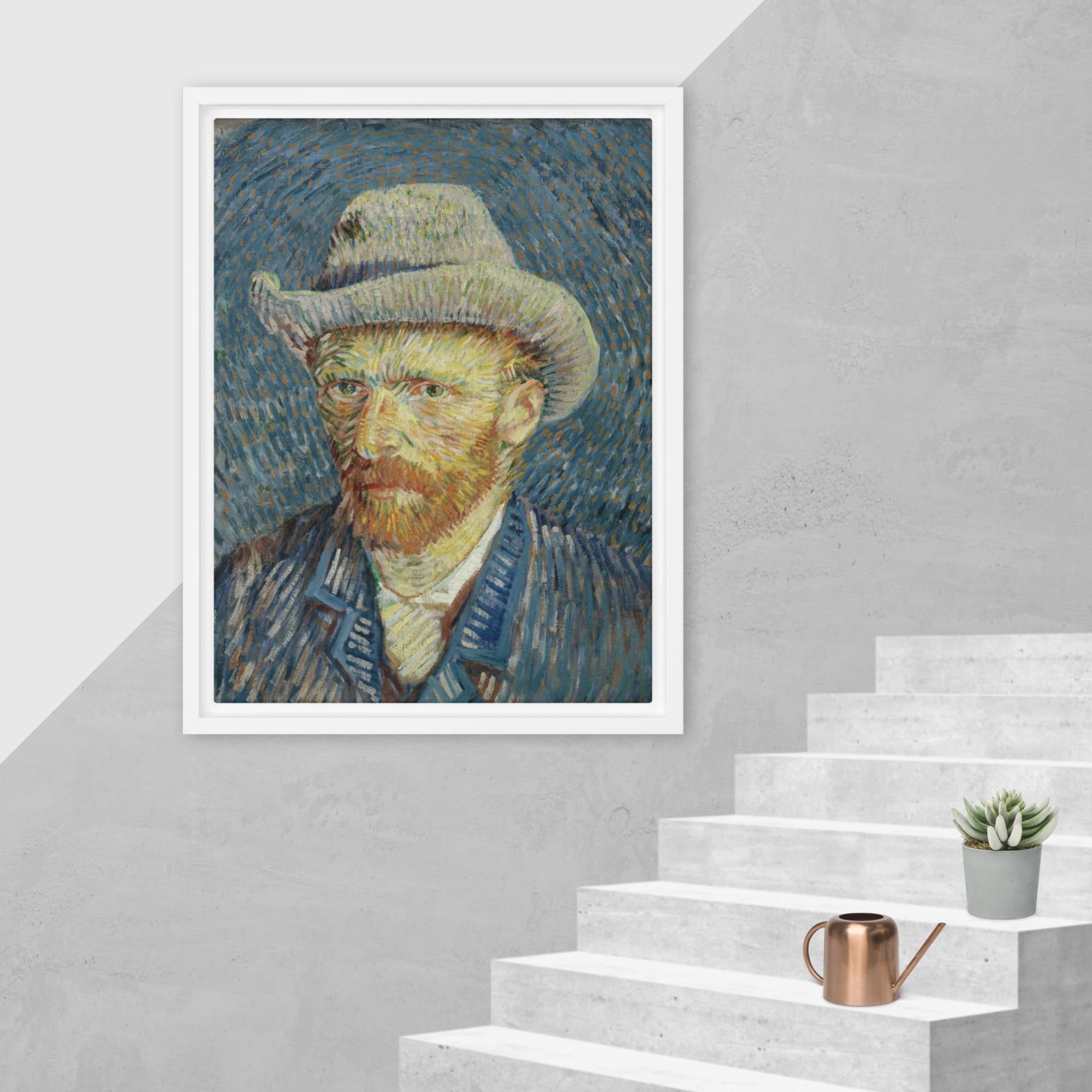 Self-portrait with grey felt hat by Vincent van Gogh Framed canvas Print