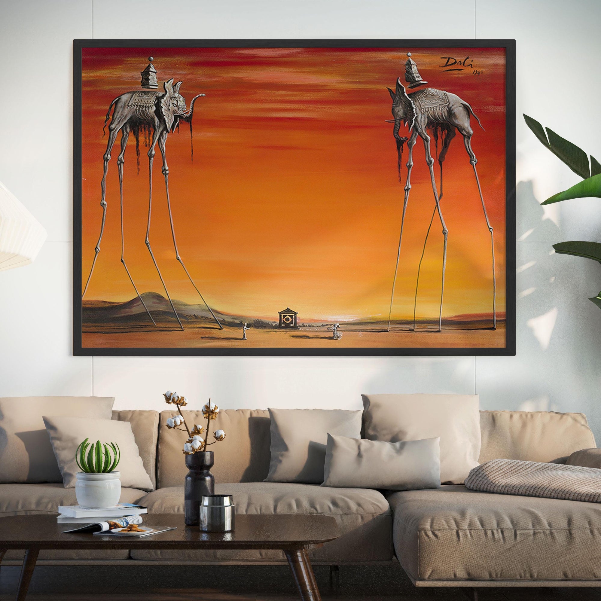  The Elephants Art by Salvador Dalí Gallery Wrapped & Framed Print