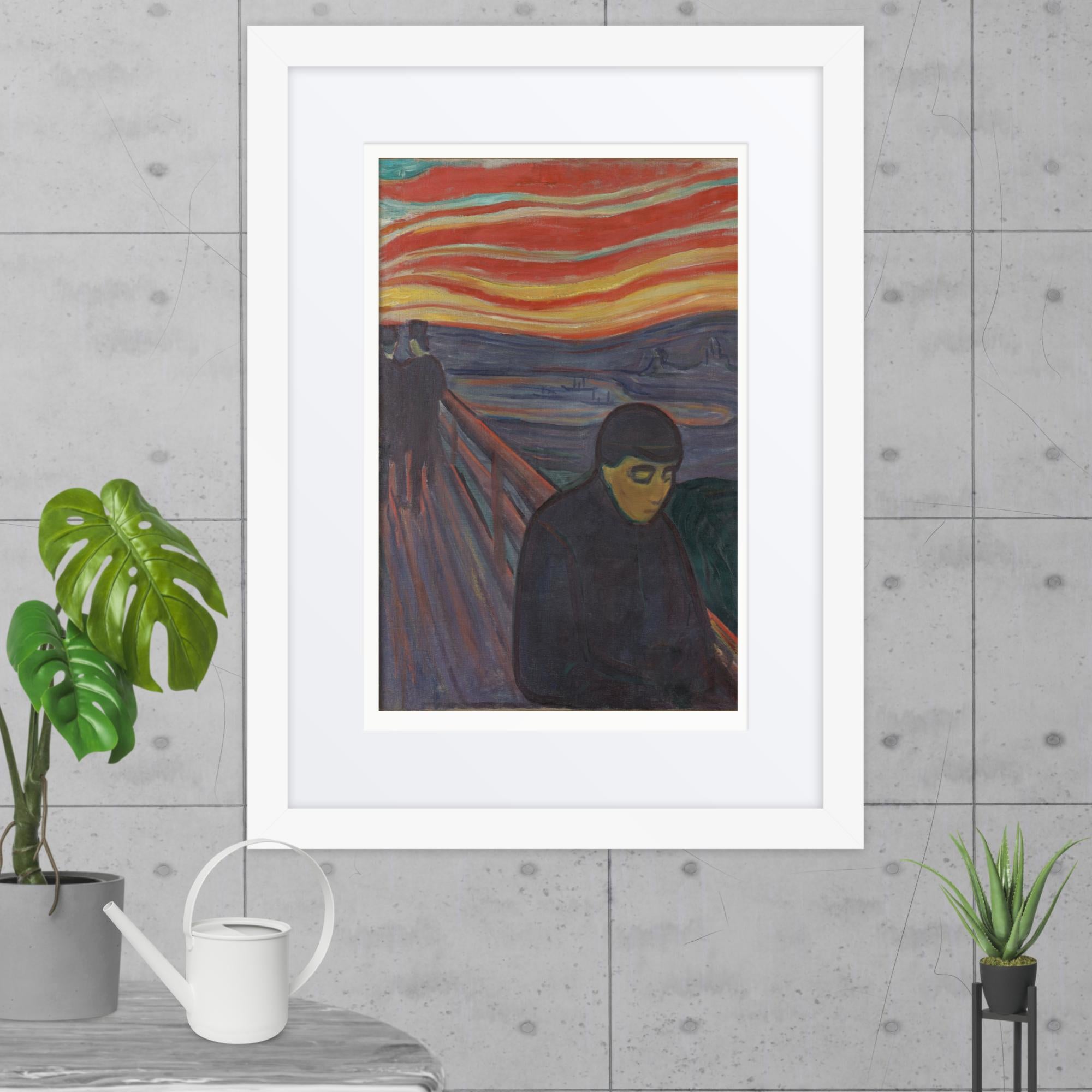 Despair by Edvard Munch Framed Canvas Print