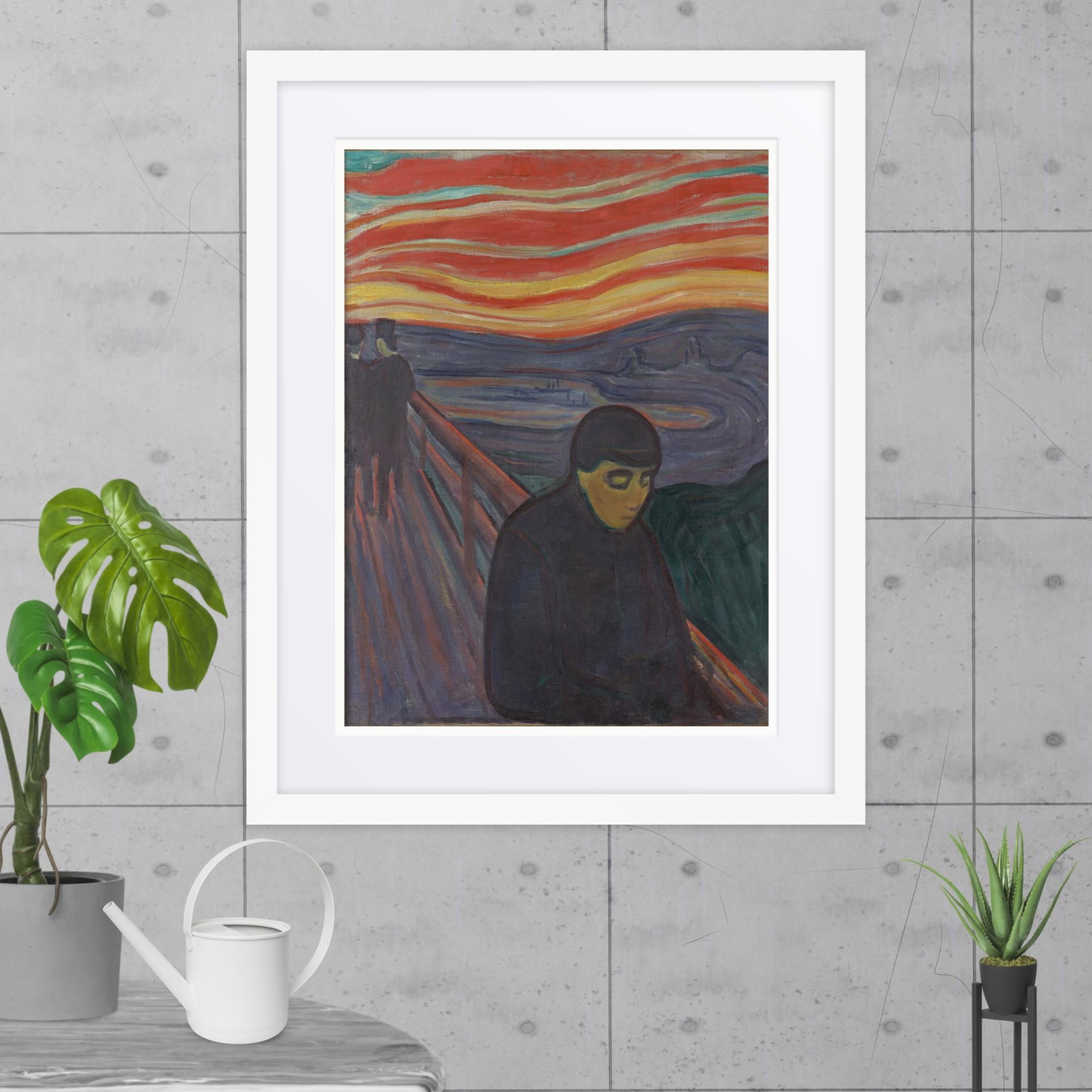 Despair by Edvard Munch Framed Canvas Print